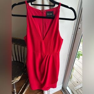 DO+BE Red Sleeveless V-Neck Sheath Mini Dress